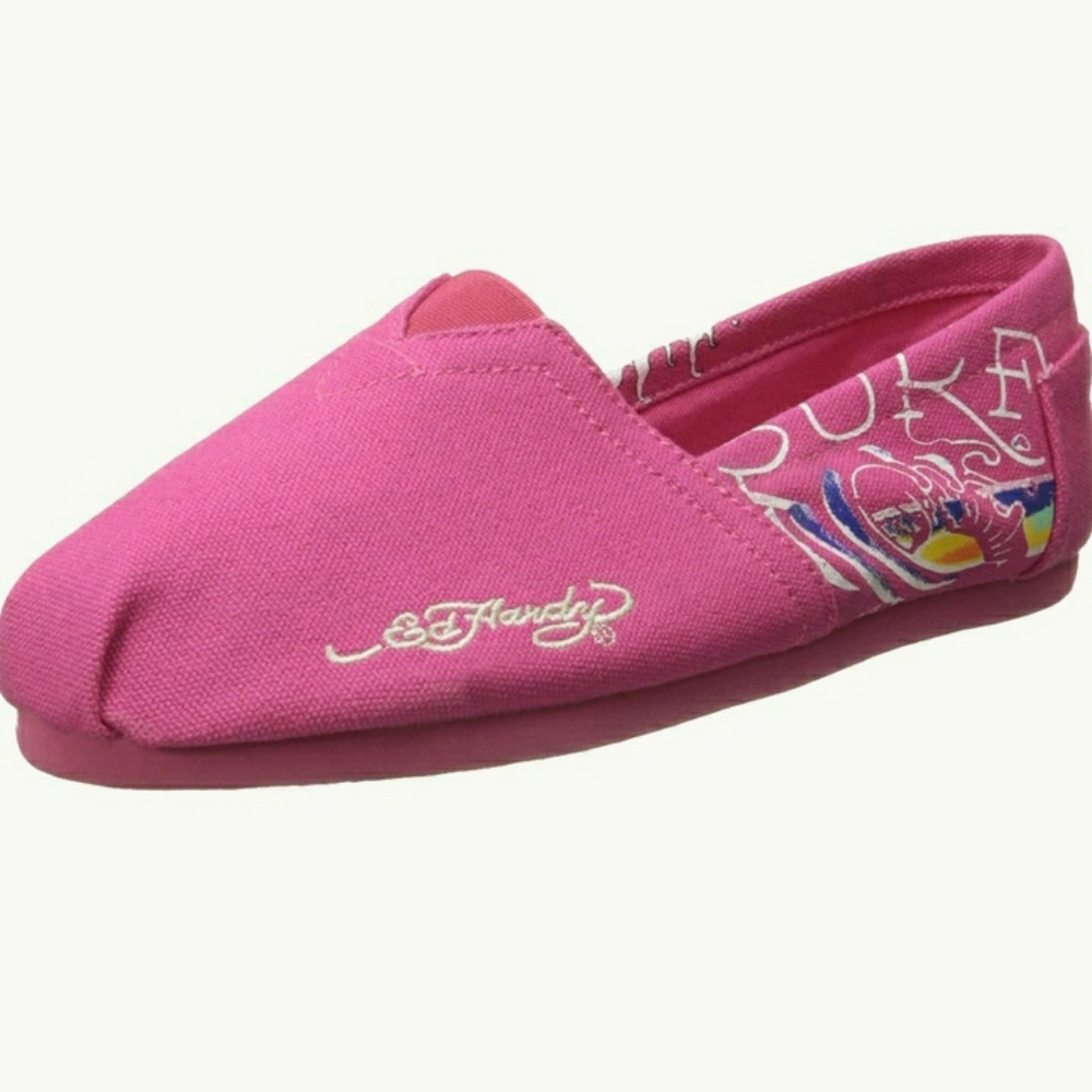 Ed Hardy Bahamas Canvas Top Slip-On Shoes